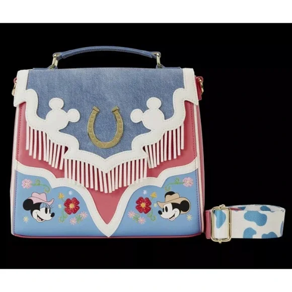 Loungefly Disney Western Mickey & Minnie Fringe Crossbody Bag NWT - Picture 8 of 8